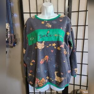 X YOLINGER duck whimsical sweatshirt S
